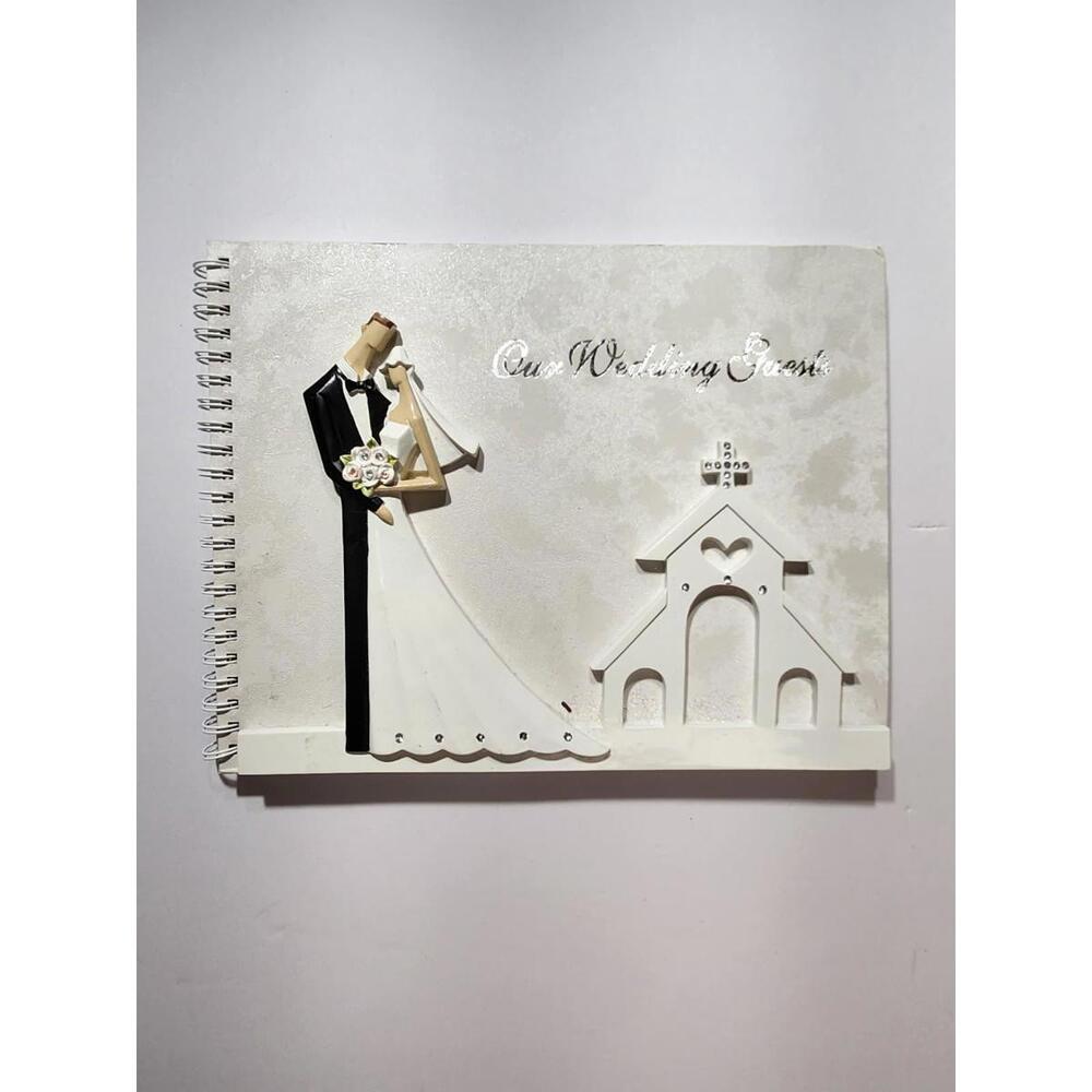 Wedding Guest Book Keepsake | Bride Groom Sign In Memory Book Church Theme